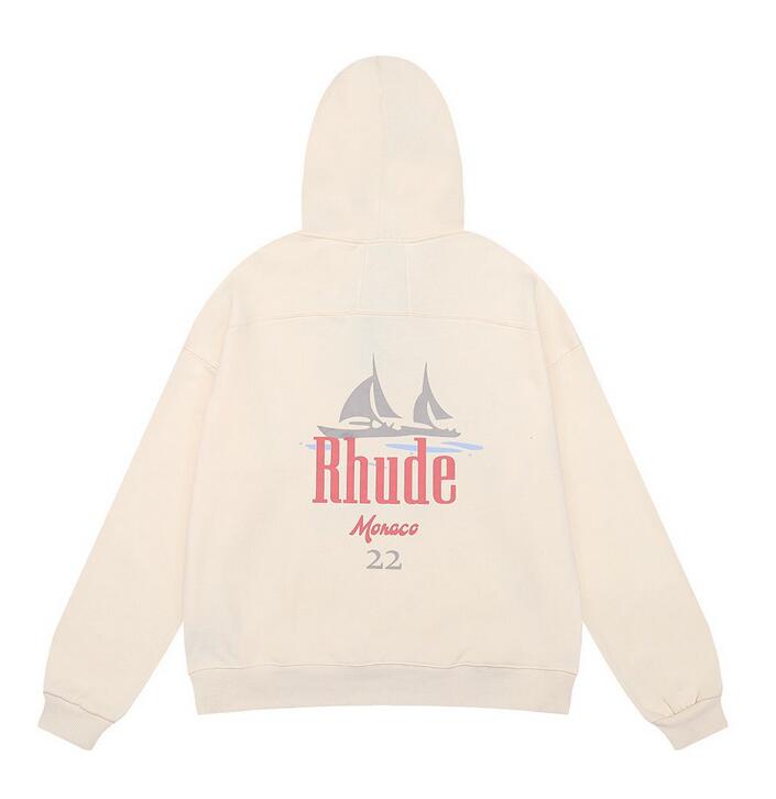 

New Mens and women hoodies RHUDE Hooded Designer fashion Popular logo Letters printing Painted Arrow Stripe Loose Pullover spring and autumn Sweatshirts s, Q1111