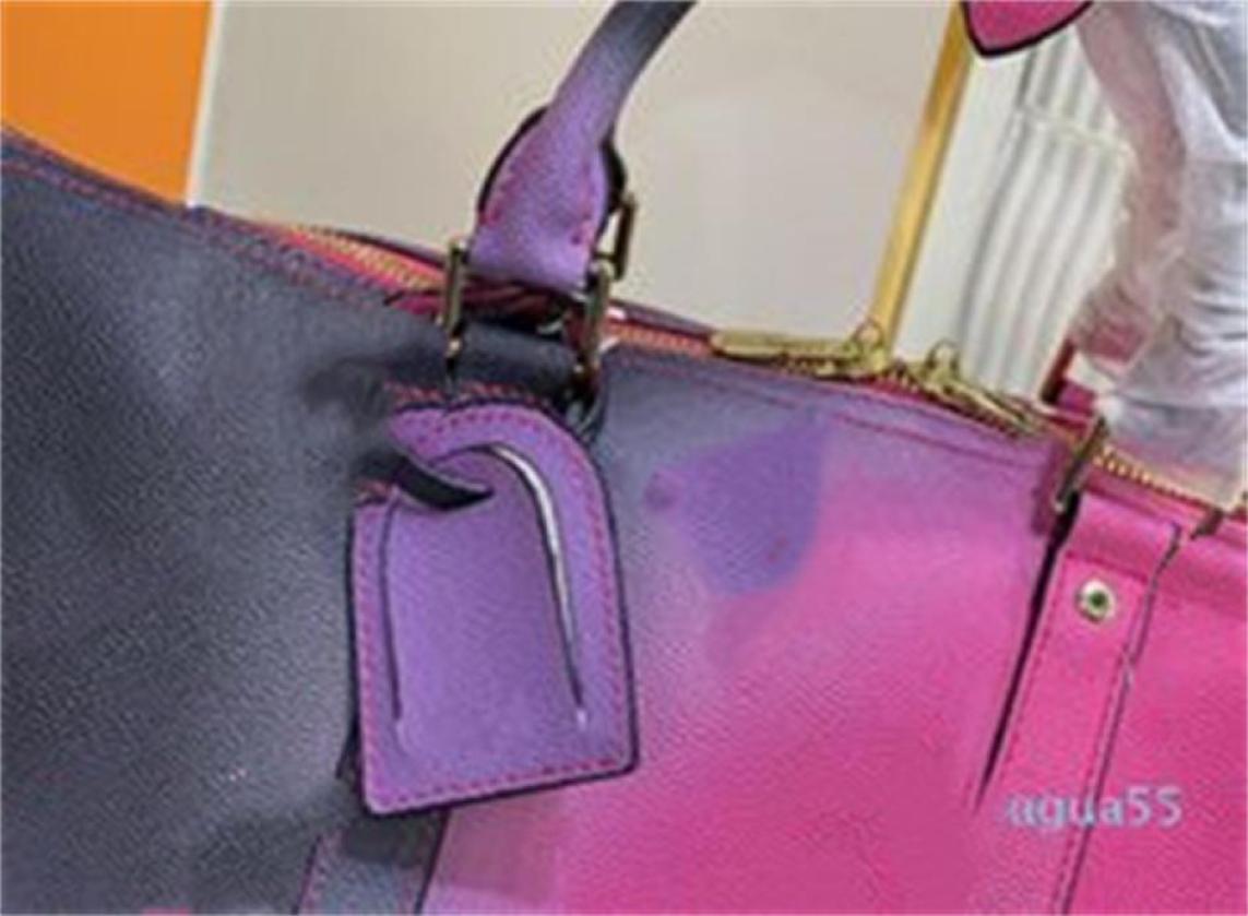 

Luxurys Designer Duffel Bags Speedy 45 CM Women Travel Bag Fashion Gradient Monograms Giant Genuine Leather Sport Outdoor Packs5244586, Sky blue