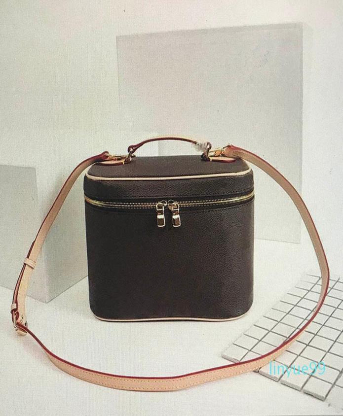 

M42265 Women Luxurys Designers NICE BB Cosmetic Bags Classic flower Leather Zipper Handbags Fashion Cases Woman Makeup Shoulder Ba2017233, Dark grey