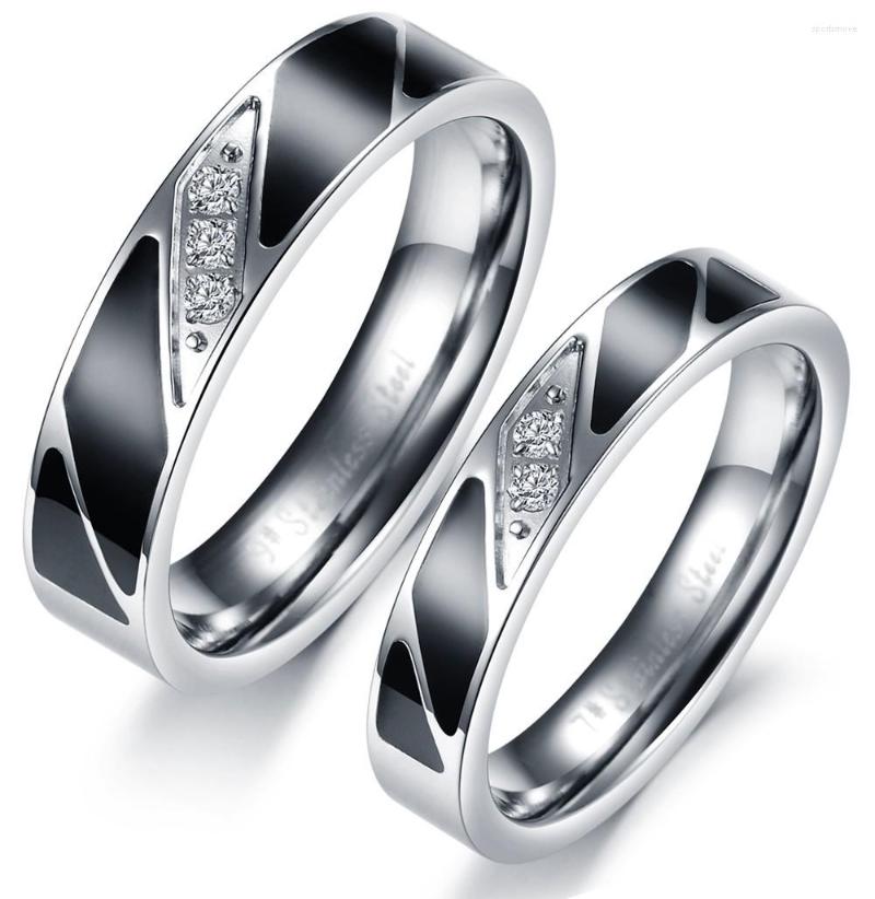 

Wedding Rings 2014 Men Jewelry Titanium Steel Lovers Ring For Black Fashion Size 5-10 Wholesale GJ322