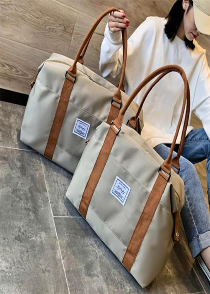 

Duffel Bags Fashion Large Travel Bag Women Cabin Tote Bags Handbag Oxford Cloth Canvas Waterproof Shoulder Bags Women Weekend Over1362113, Khaki