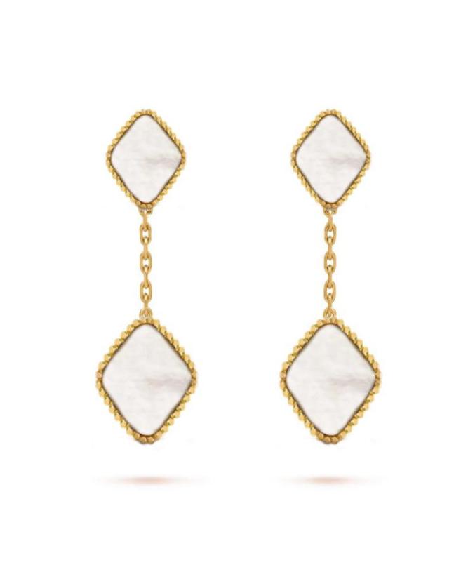 

13 style Four leaf Clover dangle Earrings French luxury brand Korean Style Net Red Long Tassel Elegant Women No fading3778086
