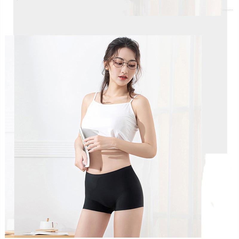 

Women's Panties Women's Seamless Shorts Safety Pants Mid-waist Large Size Ice Silk Boxer Anti Friction Skirt, White