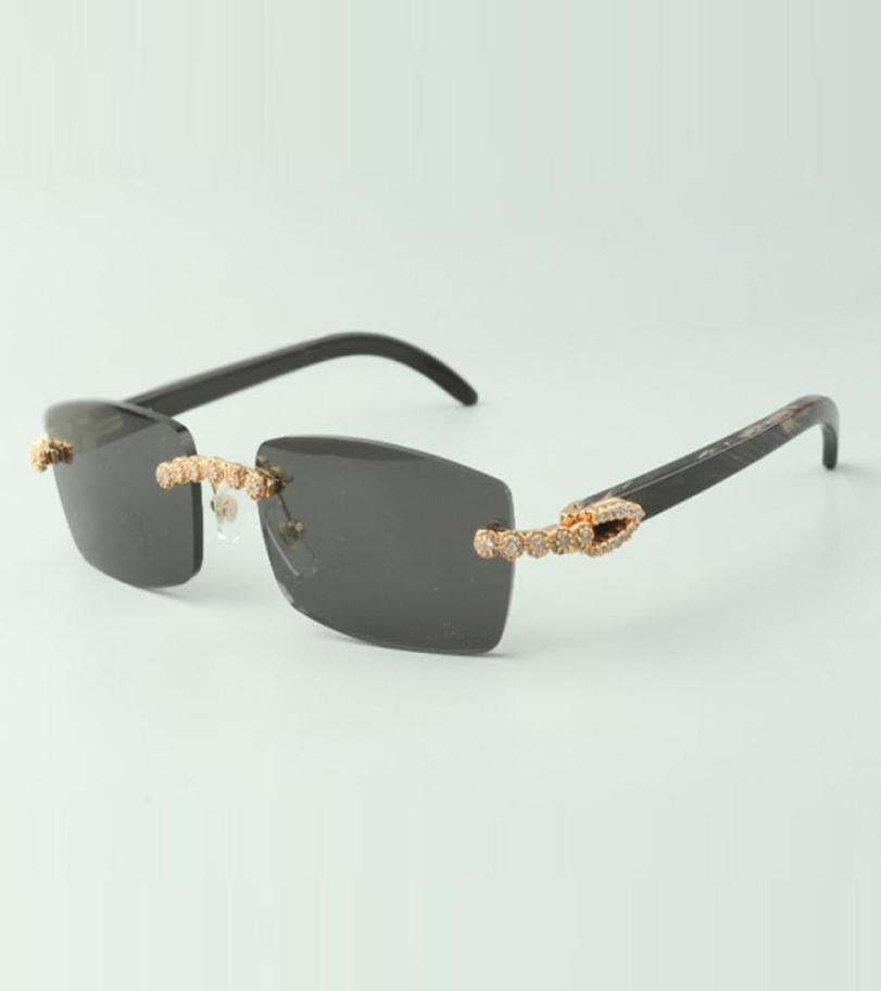 

Bouquet Diamond buffs Sunglasses 3524012 with Natural black textured buffalo Horn and Lens 30 Thickness8949063