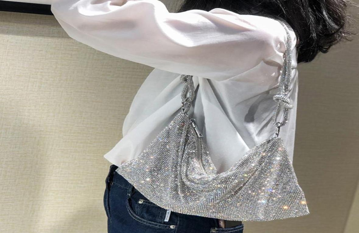 

Evening Bags Handle Rhinestones Clutch Bag Crystal Diamonds Dinner Party Wedding Purses And Handbag Luxury Designer Tote Shoulder2871573, Silver