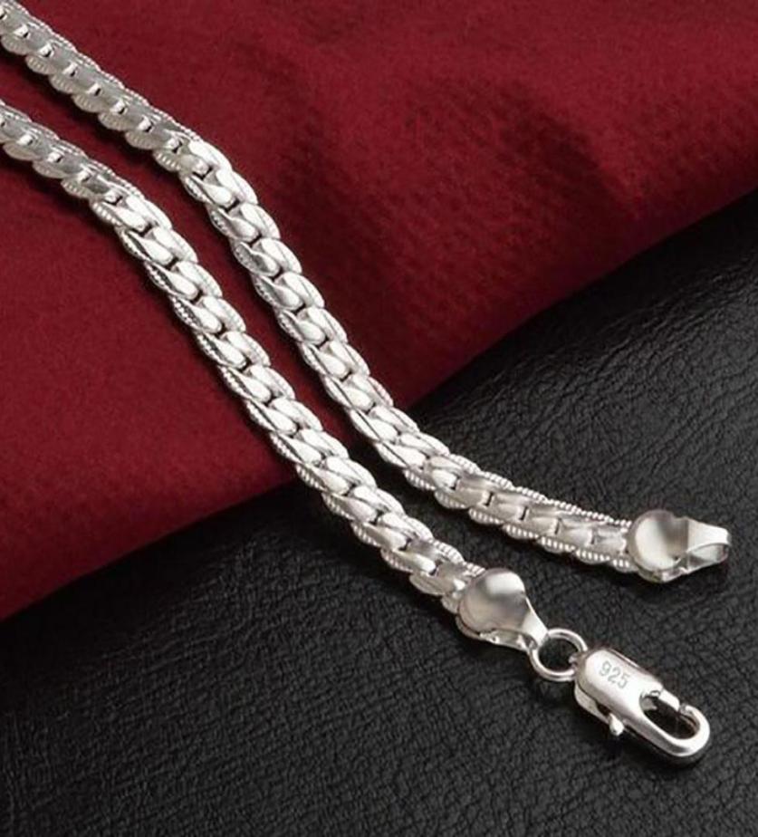 

925 Sterling Silver Snake Bone Chain Necklace 5mm Width Men Women Jewelry Necklace DIY accessories 20 22 24 26 28 30Inch3043813