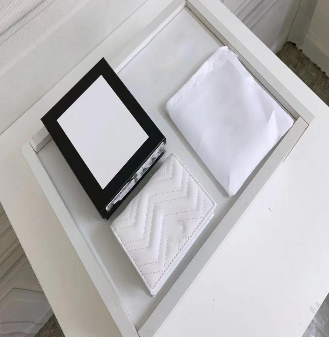 

Luxury and high Purses Designers Wallet marmont Ladies Fashion Card Wallets true Leather Bags purse Women With Box Dust Bag8857531, White