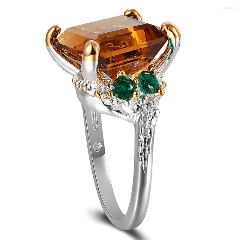 

Wedding Rings High Quality Big Brown Zirconia Women Lead Free Setting With Cubic Party Drop