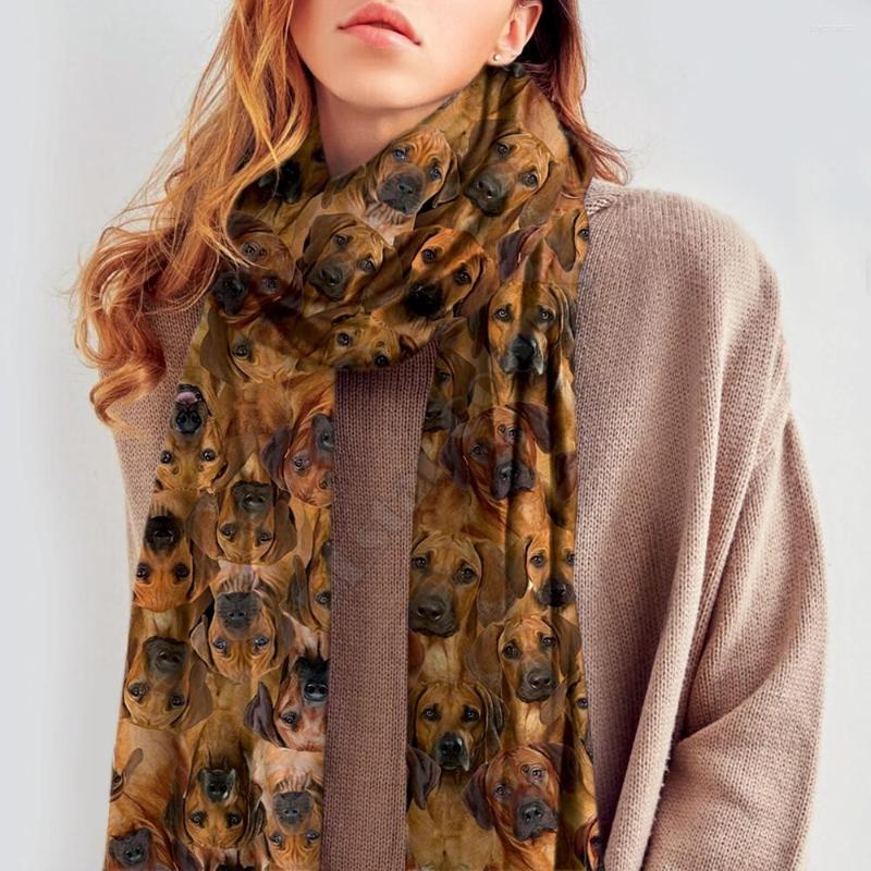 

Scarves Ridgerback 3D Printed Imitation Cashmere Scarf Autumn And Winter Thickening Warm Funny Dog Shawl