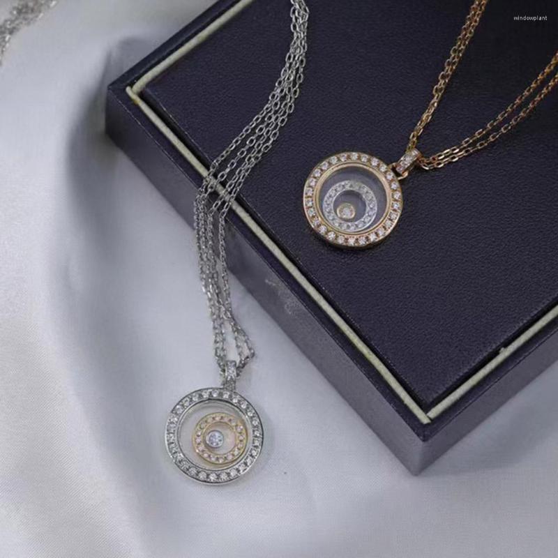 

Pendant Necklaces Fashion Luxury Round Glass Necklace Women's Shiny Wedding Accessories Transparent Exquisite Party Girlfriends Gift