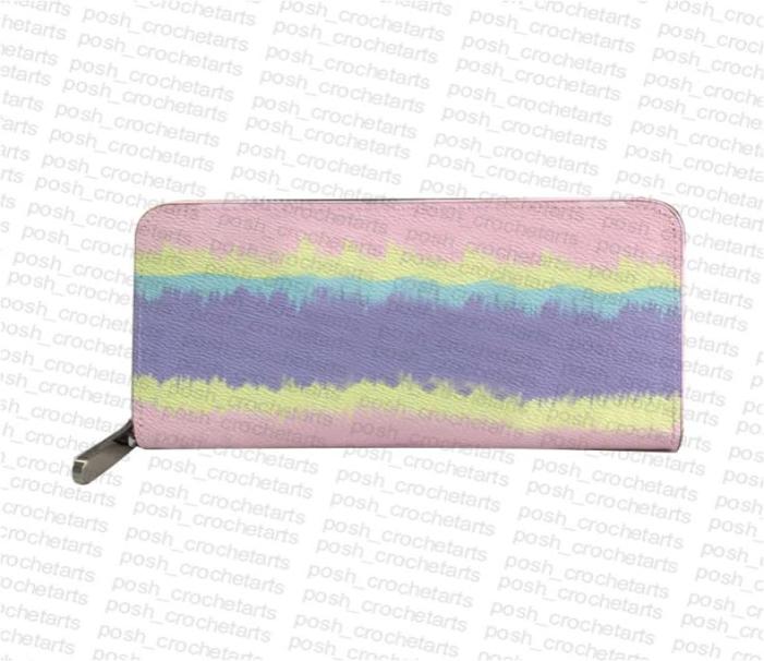 

Pastel Zippy Wallet Sold With Box Tie Dye Fashion Small Leather Goods3946075, Pink