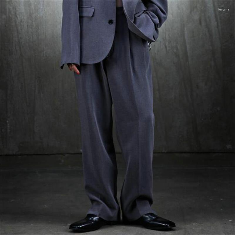 

Men' Pants Men' Trousers Spring And Autumn Straight Tube Leisure Loose Pure Color Mature Gentleman British Large Trouser, Black