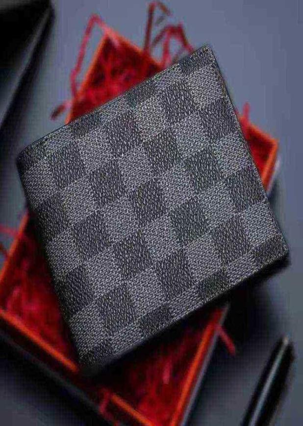

luxury Men039s Wallet Lattice Men039s Short Wallet Simple Fashion Men039s Wallet with box 2207125655871, Black