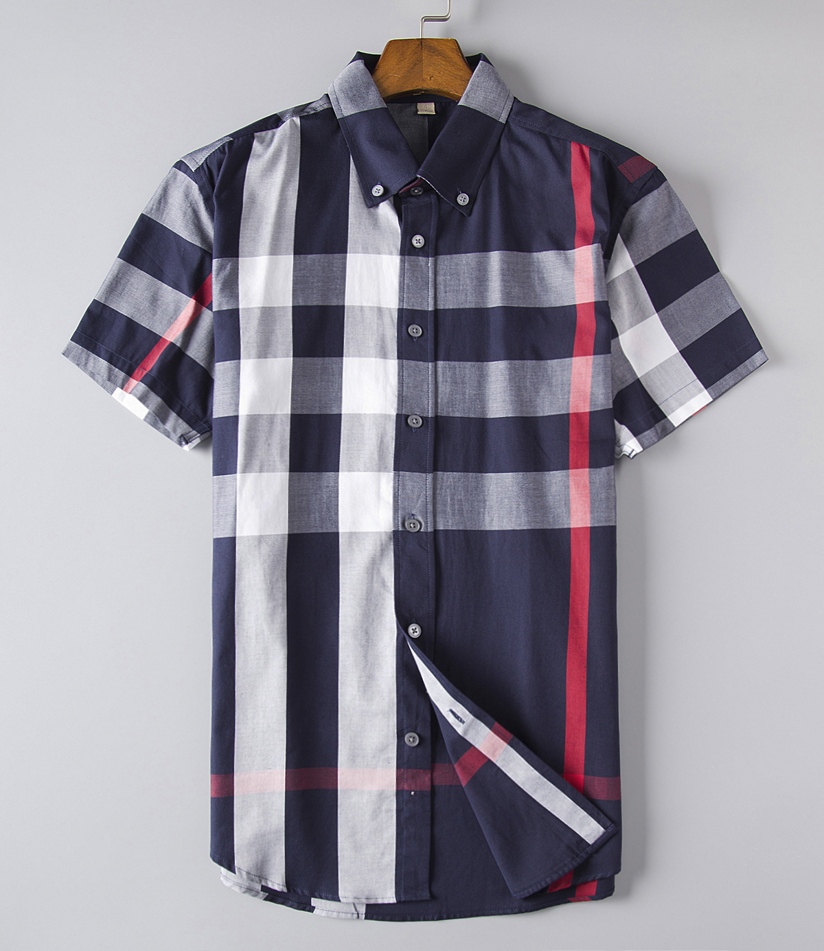

Designer men's business shirt fashion casual shirt plaid short sleeved shirt 3 colors available in sizes M-3XL