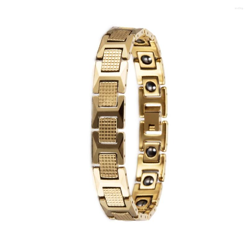 

Link Bracelets Ikuinen Anti-Scratch Black Bracelet 12mm Power Health Energy Tungsten Male Hematite Chain Waterproof Men