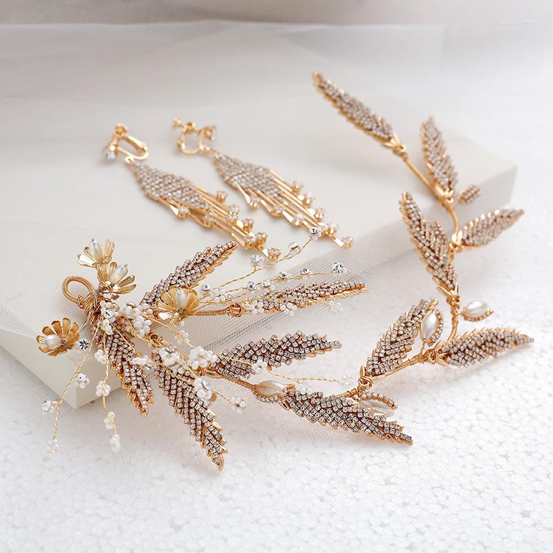 

Hair Clips The Golden Baroque Bridal Headdress Exquisite Rhinestone Accessories Mori Series European And American Style Wedding