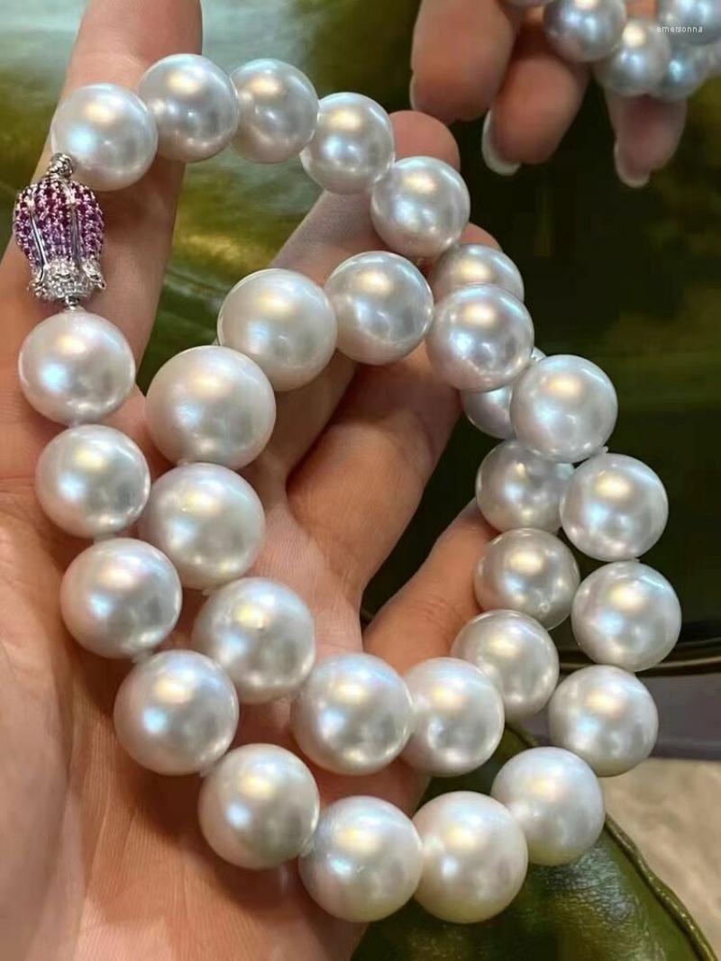 

Chains Huge 12-15mm South Sea Round White Pearl Necklace 18inch