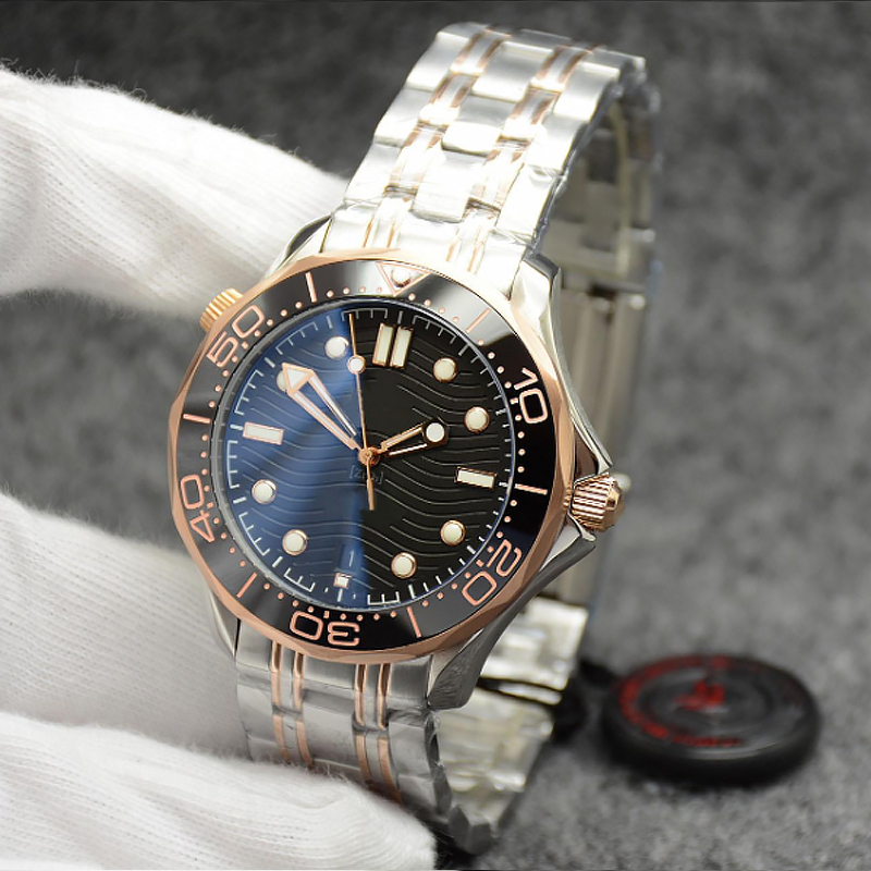 

007 Top Free men watch 41MM Automatic Mechanical Outdoor Mens Watches Watch Black Dial With Stainless Steel Bracelet Rotatable Bezel Transparent Case Back jason, 17