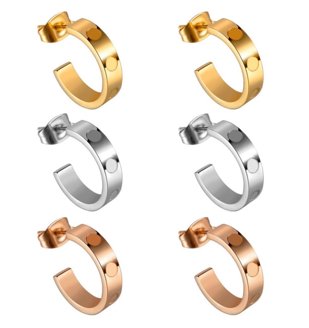 

Designer couple earrings woman High Polished Luxury gold hoop huggie earring fashion letter printed jewelry Hip Hop Studs women 316134590