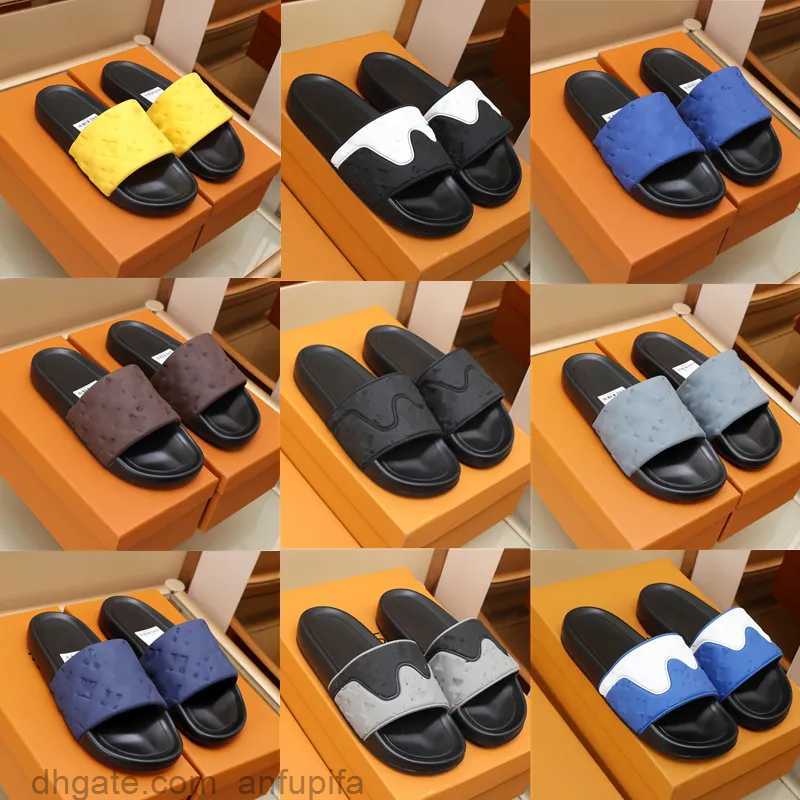

Fashion Slippers Color Embossing Designer Scuffs Women Men Moccasins Beach Indorpu Non Slip Rubber Simple Slides, 14