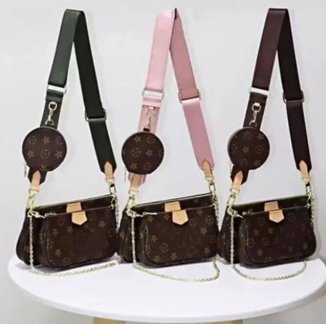 

PU leather Womens mini 3PCS/set coin purse Composite Old Flower 25CM Luxury Tote Shoulder Bag Purse Designer Handbag Messager Bags Brand Crossbody Totes, Black