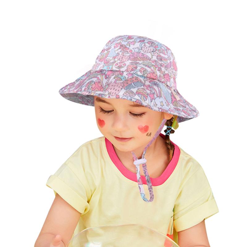 

Wide Brim Hats Children Adjustable Sun Hat Prevent Ultraviolet Rays Cartoon Pattern Summer Kids Cap Beautifull Lovely Printing Shading, Blue