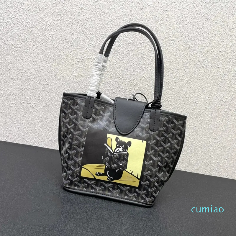 

2023 Latest Women Mini Tote Bag Classic Houndstooth Handbag Print Calfskin Leather Fashion Lady Shoulder Bags Dress Purse Big Space Pouch, Color 1