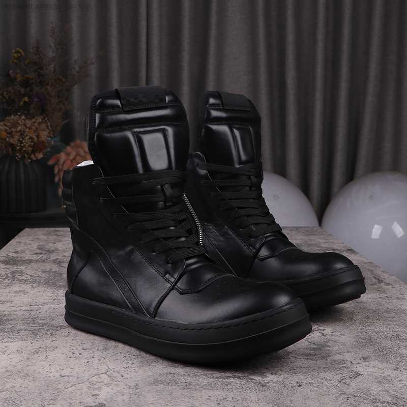 

Casual Rick Shoes Men's High Top Sneakers Board Shoes RO Owens Black Women's Ankle Boots