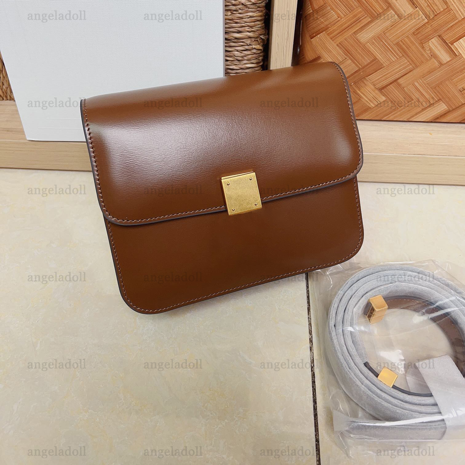 

10A Mirror Quality Designers Classic Box Teen Bag Mini 18.5cm Womens Real Leather Flap Bags Luxury Shiny Calfskin Handbag Crossbody Shoulder Strap Bag With Box, Burgundy