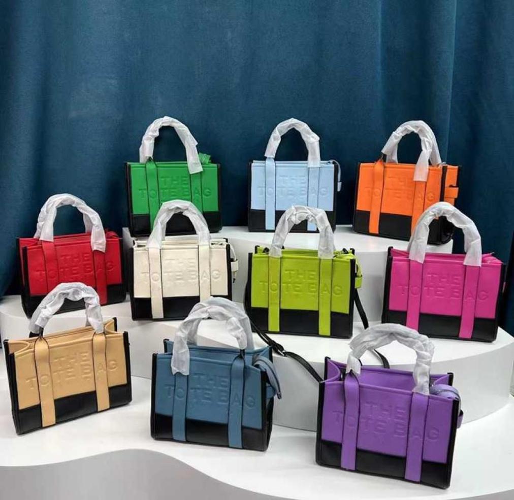 

2023 New PU Color Blocking Tote Bag Womens Patchwork Shoulder Bags Fashion Style Versatile Messenger Handbag Bags3773230, Red