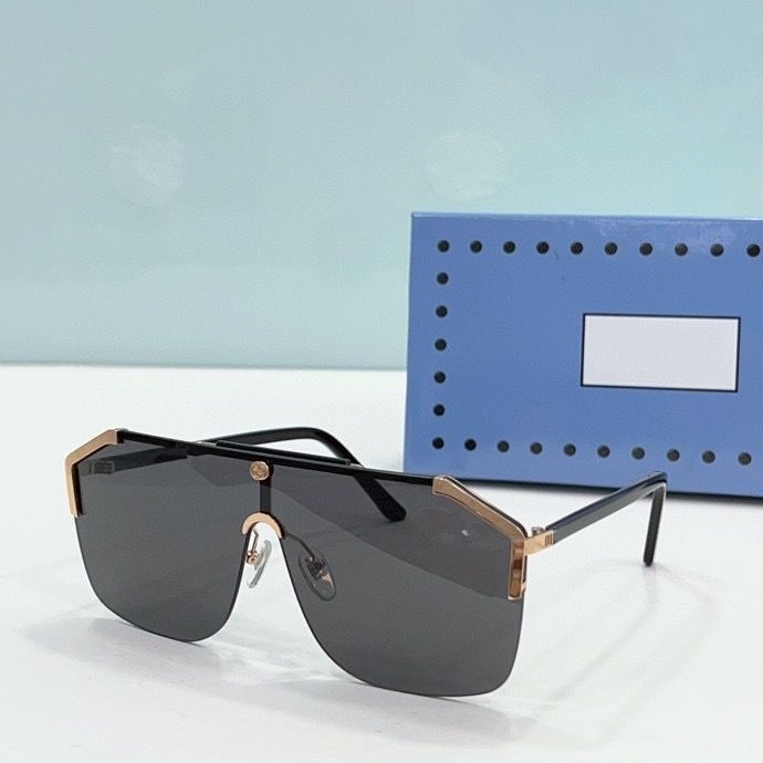 

2023 women men high quality fashion sunglasses black thin plank gold metal half frame grey square glasses available with box