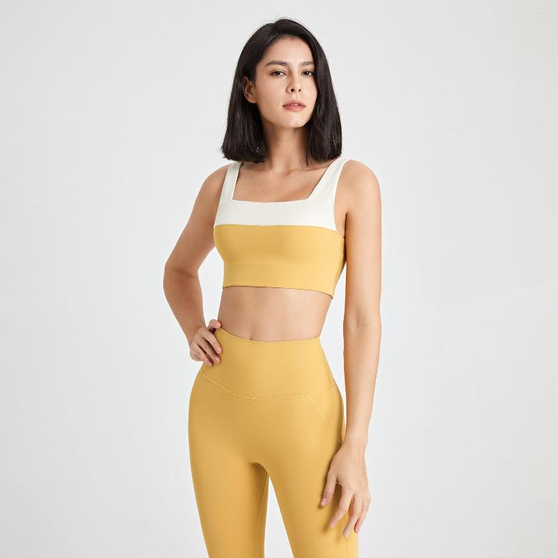 

Active Sets Women Exercise Elastic Seamless Ribbed Yoga High Neck Sports Bra And Scrunch Legging Set, Yellow