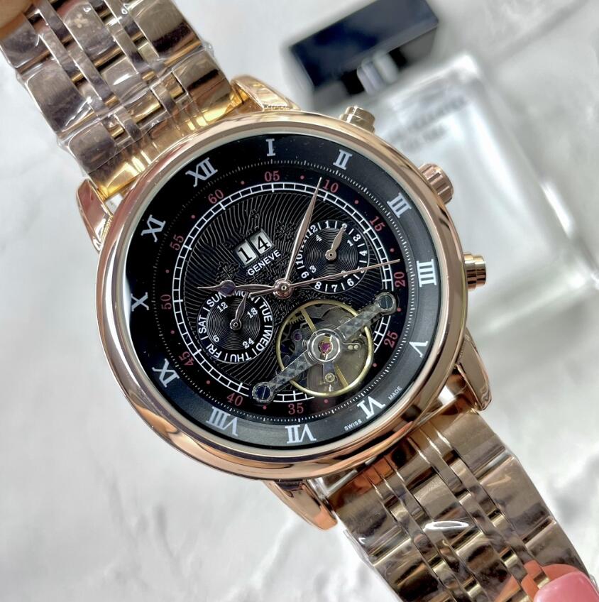 

Fashion Swiss Patekity Watch Leather Tourbillon Watch Automatic Men Wristwatch Mens Mechanical Steel Watches Relogio Masculino Clock
