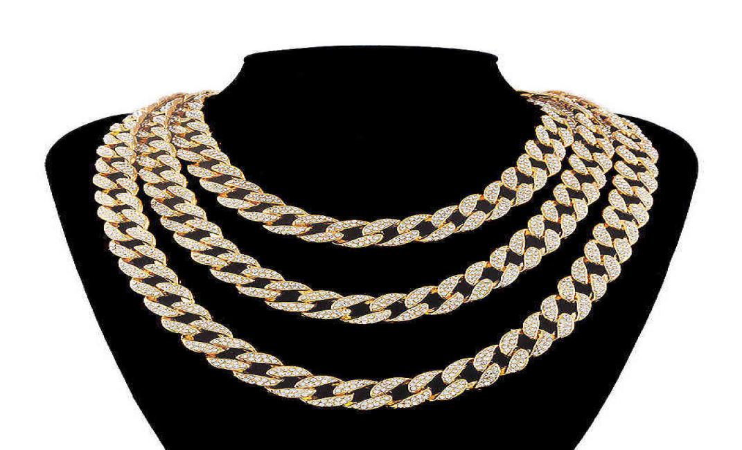 

Iced Out Chain Hip Hop Necklace Charms Jewelry Gold Silver Color Rhinestone CZ Clasp Choker For Men Rapper Bling Long Necklace Y226667096