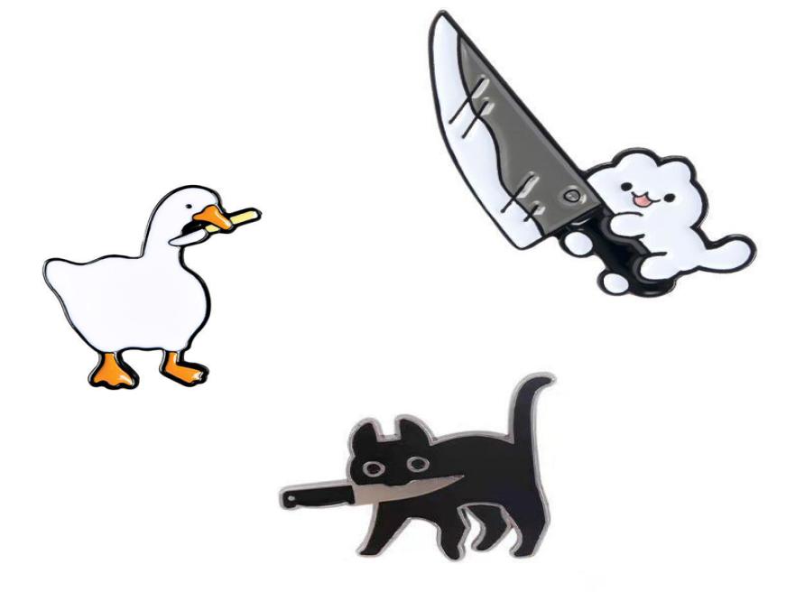 

Cartoon Cute Cat Knife Funny Dagger Shape Women Brooches Simplicity Popenamel Pin Lapel Badges Brooch Jewelry Exquisite Personali5139336