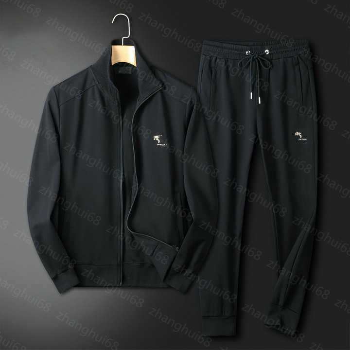 

23ss Mens designer Tracksuit mens tracksuit Solid color Stand collar logo embroidery zipper jacket Elastic waist drawstring trousers set men clothes