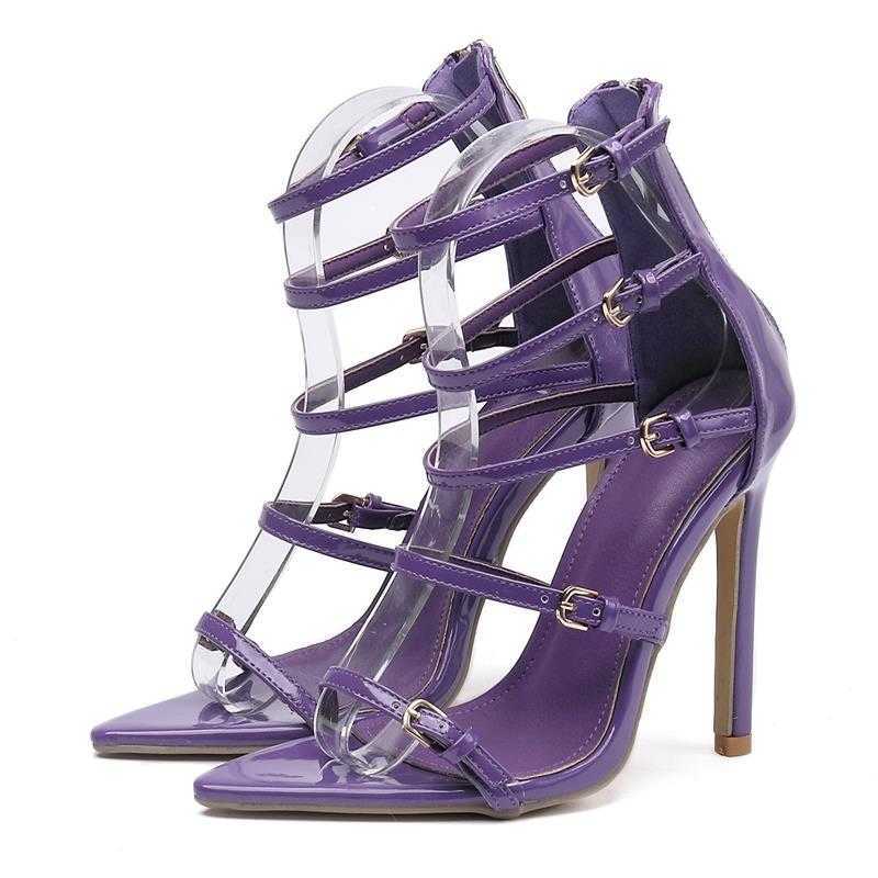 

Sandals New Sexy Stiletto High Heels Women 2023 Street Style Design Pointed Zipper Toe Nightclub Pumps Shoes 230511, Green