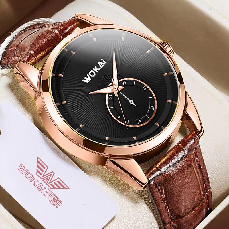 

Wristwatches Fashionable Casual Men Style And Leisurely Strap Watch Three Eye Six Stitches Leisure Fashion Activity Quartz