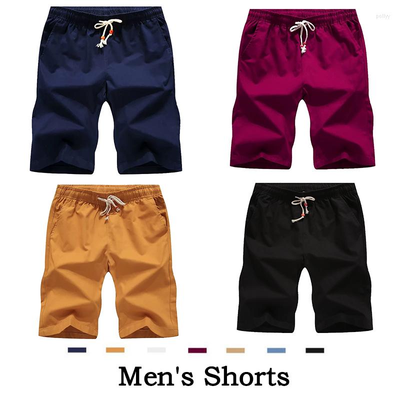 

Men' Shorts 2023 Summer Solid Men High Quality Casual Business Social Elastic Waist 7Colors Beach, Sky blue