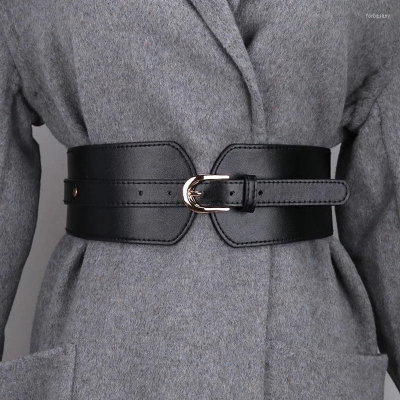 

Belts Luxury Ladies Wide Belt Elastic Vintage Buckle Leather Fashion Wild Pin Women's Waist Seal, Black