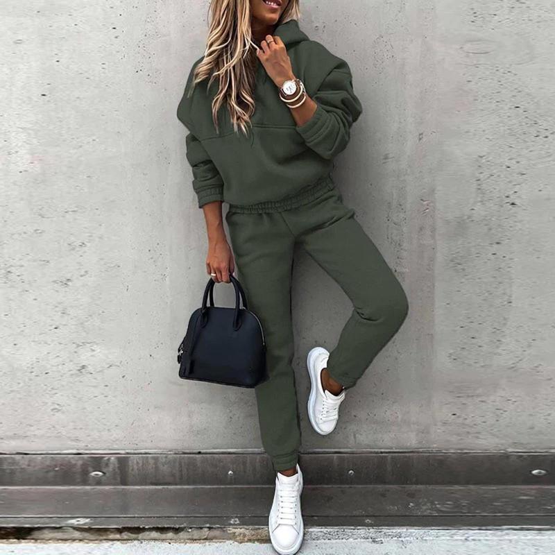 

Men's Hoodies Women Oversized Hoodie Suit Solid Pocket Hooded Sweatshirt And Wide Leg Straight Pant Sets 2023 Autumn Tracksuit Two Piece