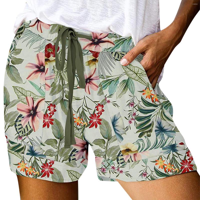 

Women's Shorts Plus Size Drawstring Summer Women Fashion Loose Trouser Floral Print Elastic Waist With Pockets Pantalones Cortos, Dark blue