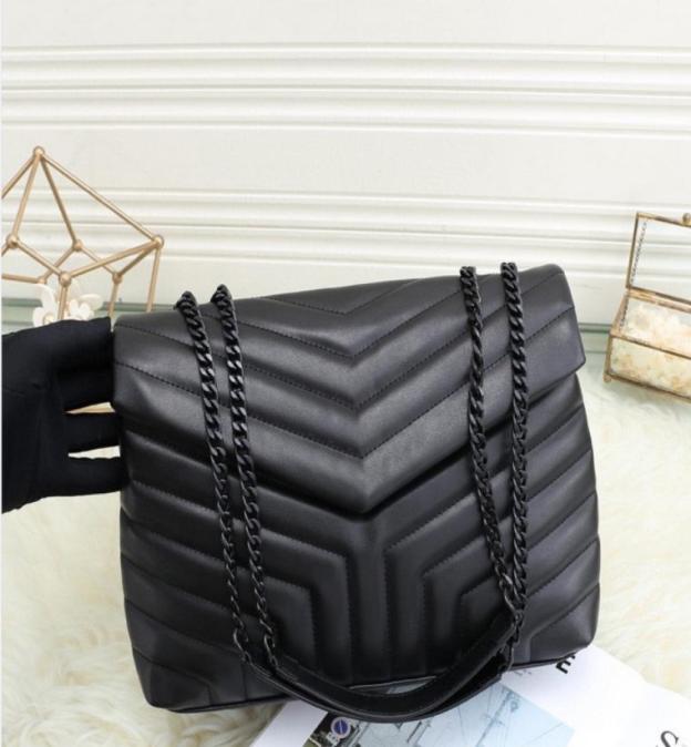 

designer handbags LOULOU real leather women fashion bags chain shoulder bag multiple colour Flap bag 4597492934079, Black