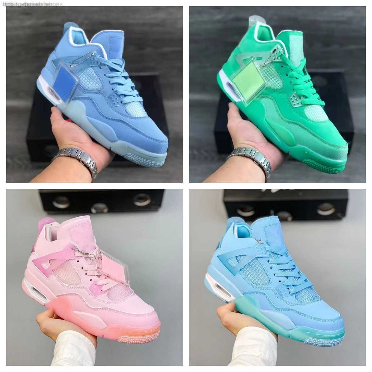 

2023 4s Shimmer Basketball Shoes Men WomenFluorescent Blue Fluorescent Green Cherry Blossom Pink Lake Blue 4 Union Co branded Pe 4s Sneaker