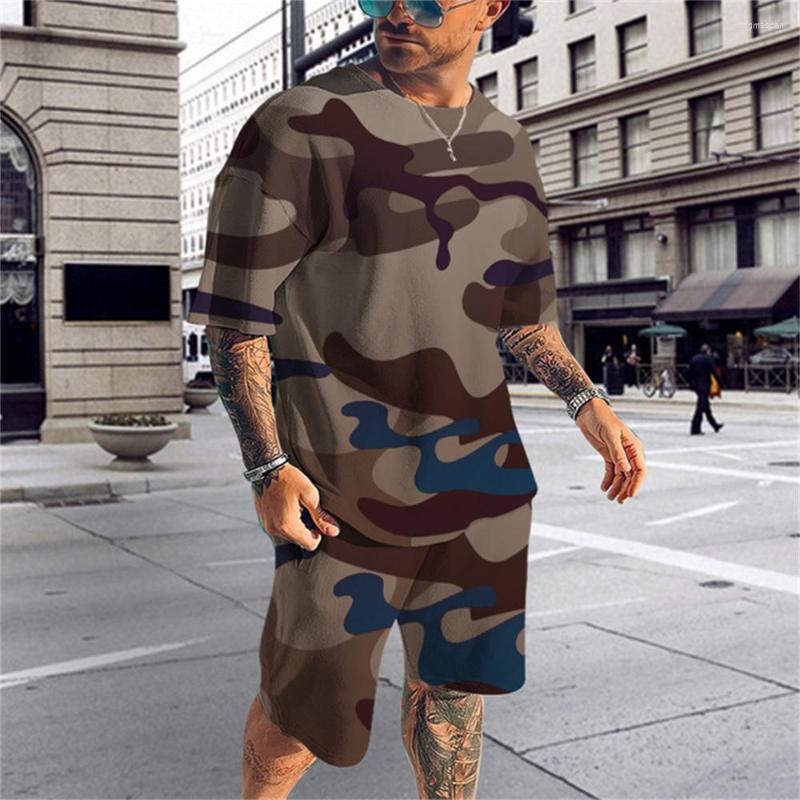 

Men's Tracksuits Summer Men's T-shirt Suit Fashion Camouflage Short Sleeve Shorts Casual Sportswear Jogging