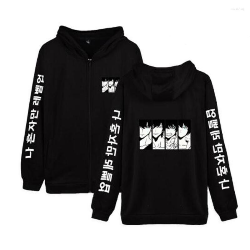 

Men's Hoodies Korean Manga Solo Leveling Hoodie With Pocket Hooded Sweatshirts Zip Jackets Men Fleece Streetwear Warm Tracksuit, 006