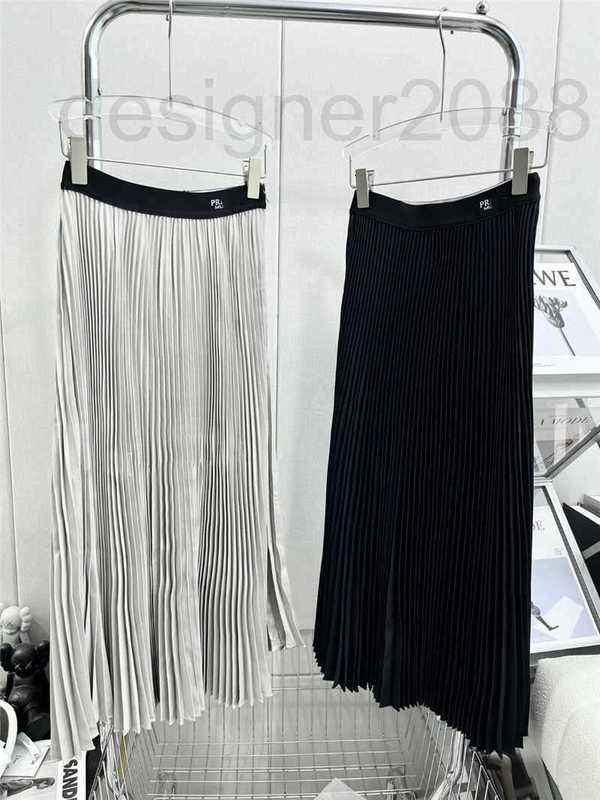 

Skirts designer Spring and Summer New Letter Thread Ribbon Romantic Pleated Dress Style Sweet Salt Temperament Long Half Skirt D3QZ, Silver6