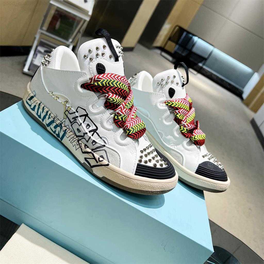 

Fashion Casual Shoes Curb Leather Sneakers Designer Lace-Up Low Men Women Sneaker White Graffiti Majorelle Blue Animal Print Triple Black Burgundy Shoes, 15