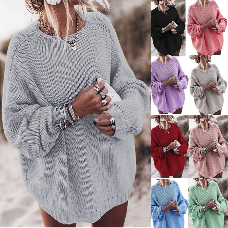 

Women's Polos 2023 Winter Product Solid Color Knitwear Loose Bat Sleeve Sweater Coat Women, Red