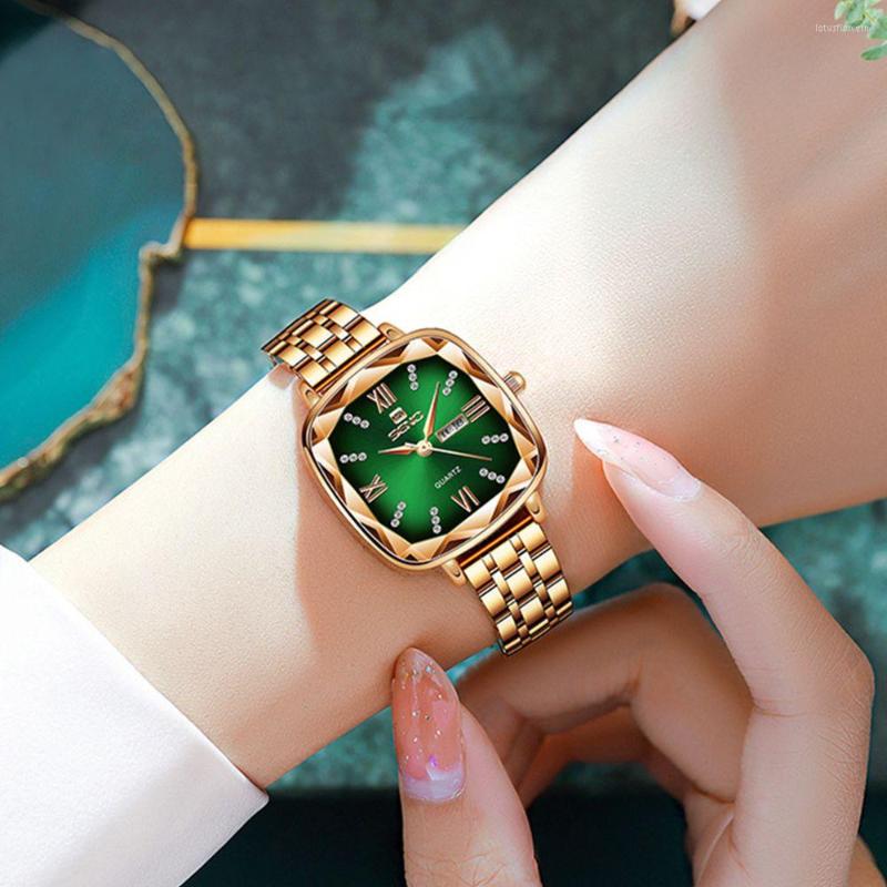 

Wristwatches Casual Steel Belt Watches Fashionable Quartz WristWatch Women Watch Exquisite, Gold